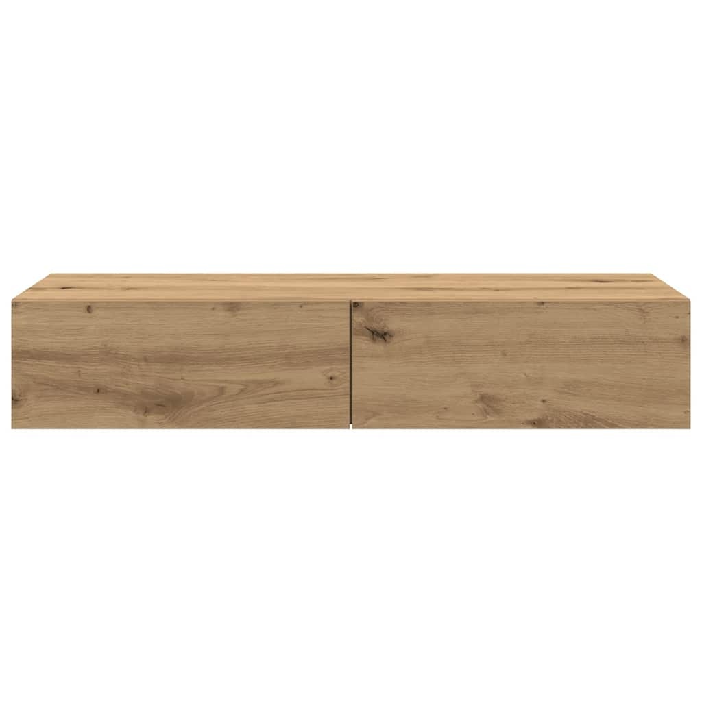 VidaXL Wandschap met lades 100x36x19 cm bewerkt hout artisanaal eiken