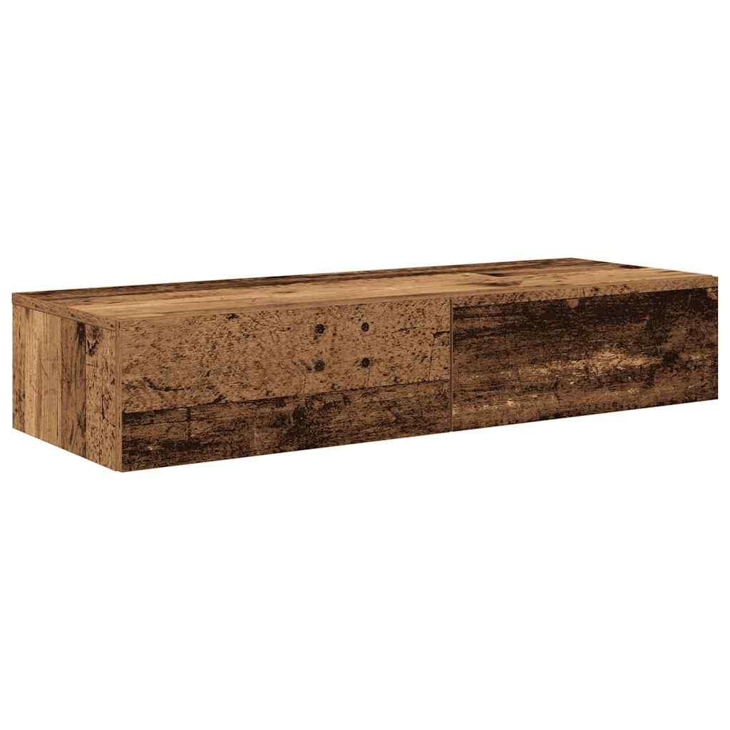 VidaXL Wandschap met lades 100x36x19 cm bewerkt hout oud houtkleurig