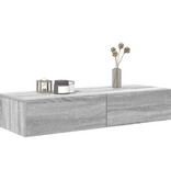VidaXL Wandschap met lades 100x36x19cm bewerkt hout grijs sonoma eiken