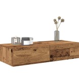 VidaXL Wandschap met lades 80x33x17 cm bewerkt hout oud houtkleurig