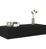 VidaXL Wandschap met lades 80x33x17 cm bewerkt hout zwart