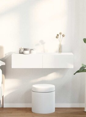 VidaXL Wandschap met lades 80x33x17 cm bewerkt hout wit