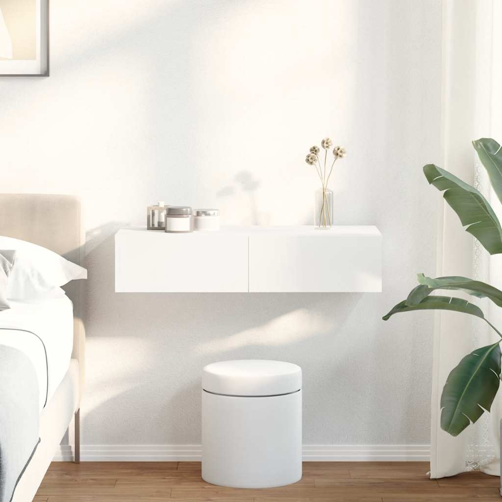 VidaXL Wandschap met lades 80x33x17 cm bewerkt hout wit