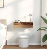 VidaXL Wandschap met lades 60x26,5x15 cm bewerkt hout oud houtkleurig