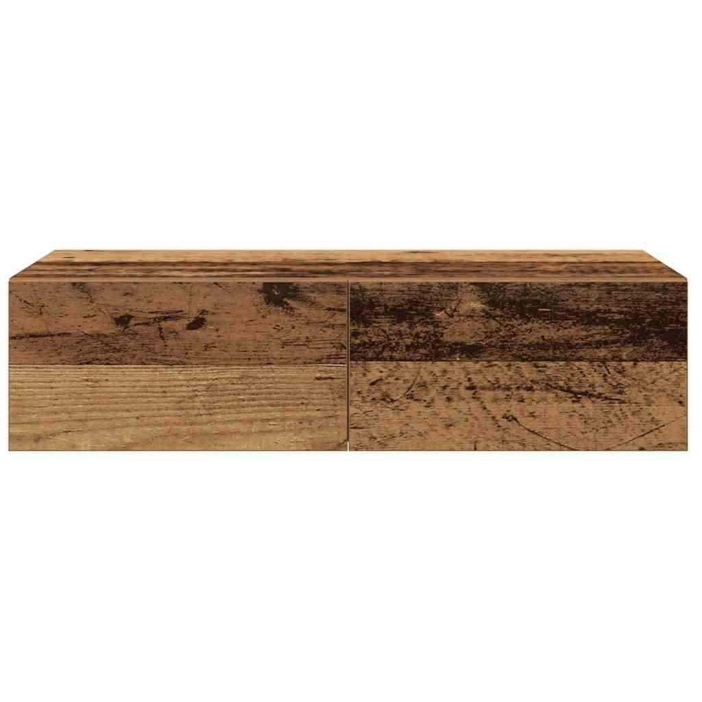 VidaXL Wandschap met lades 60x26,5x15 cm bewerkt hout oud houtkleurig
