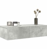 VidaXL Wandschap met lades 60x26,5x15 cm bewerkt hout betongrijs