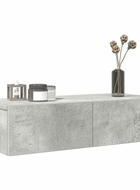 VidaXL Wandschap met lades 60x26,5x15 cm bewerkt hout betongrijs