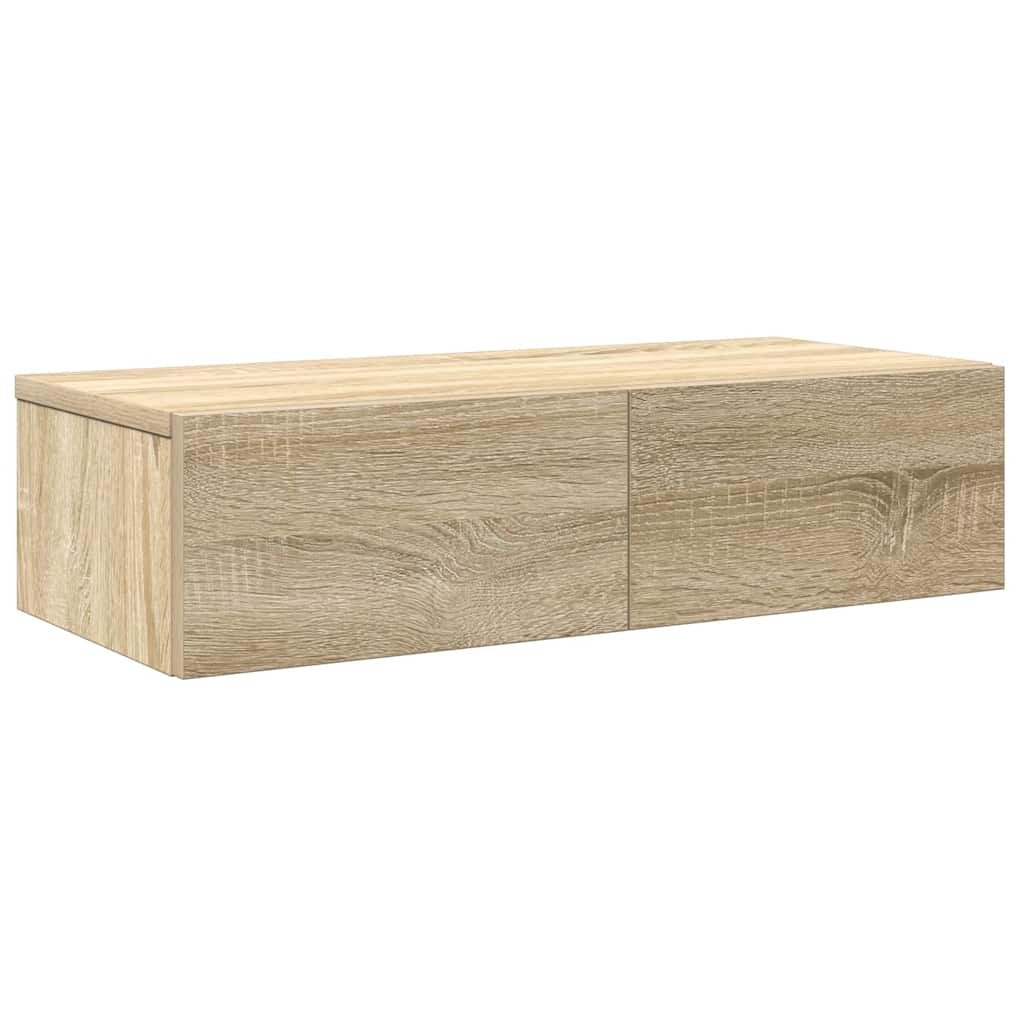 VidaXL Wandschap met lades 60x26,5x15cm bewerkt hout sonoma eikenkleur