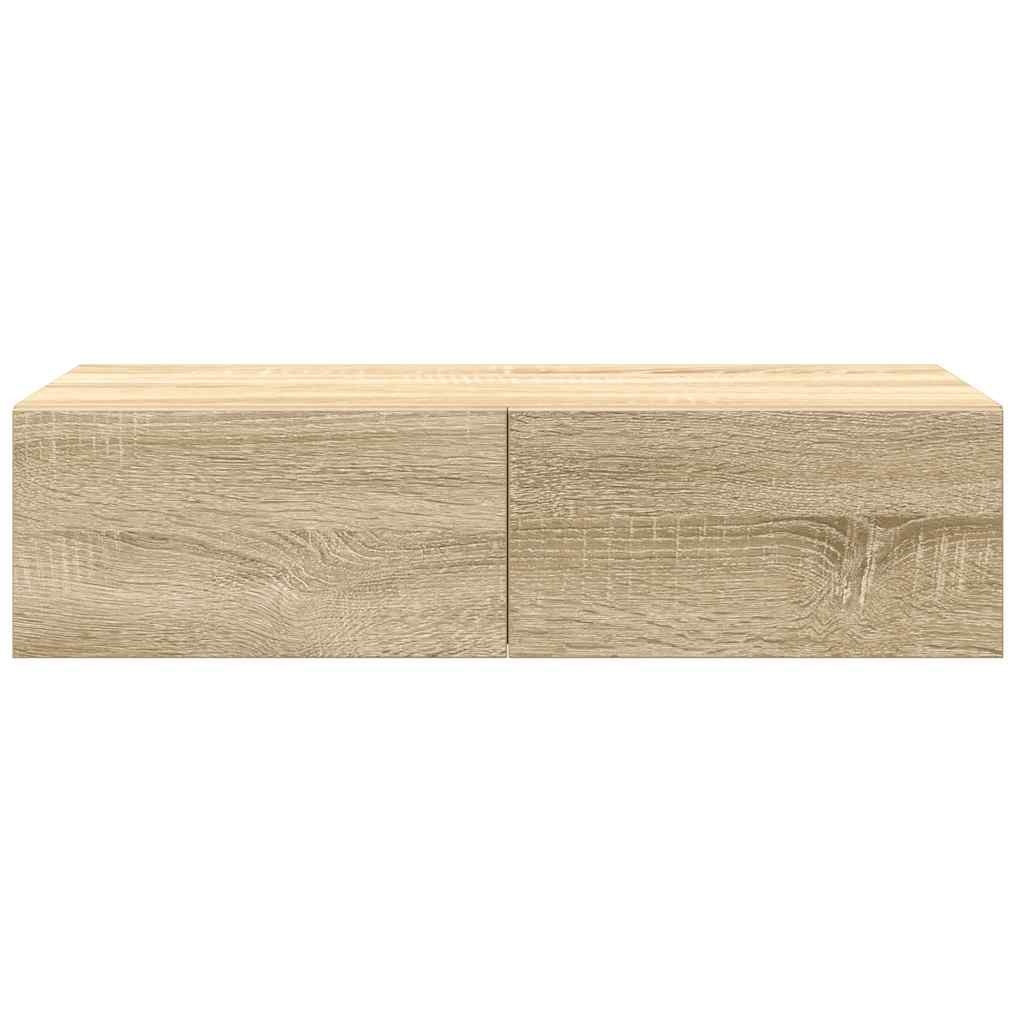VidaXL Wandschap met lades 60x26,5x15cm bewerkt hout sonoma eikenkleur