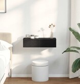 VidaXL Wandschap met lades 60x26,5x15 cm bewerkt hout zwart