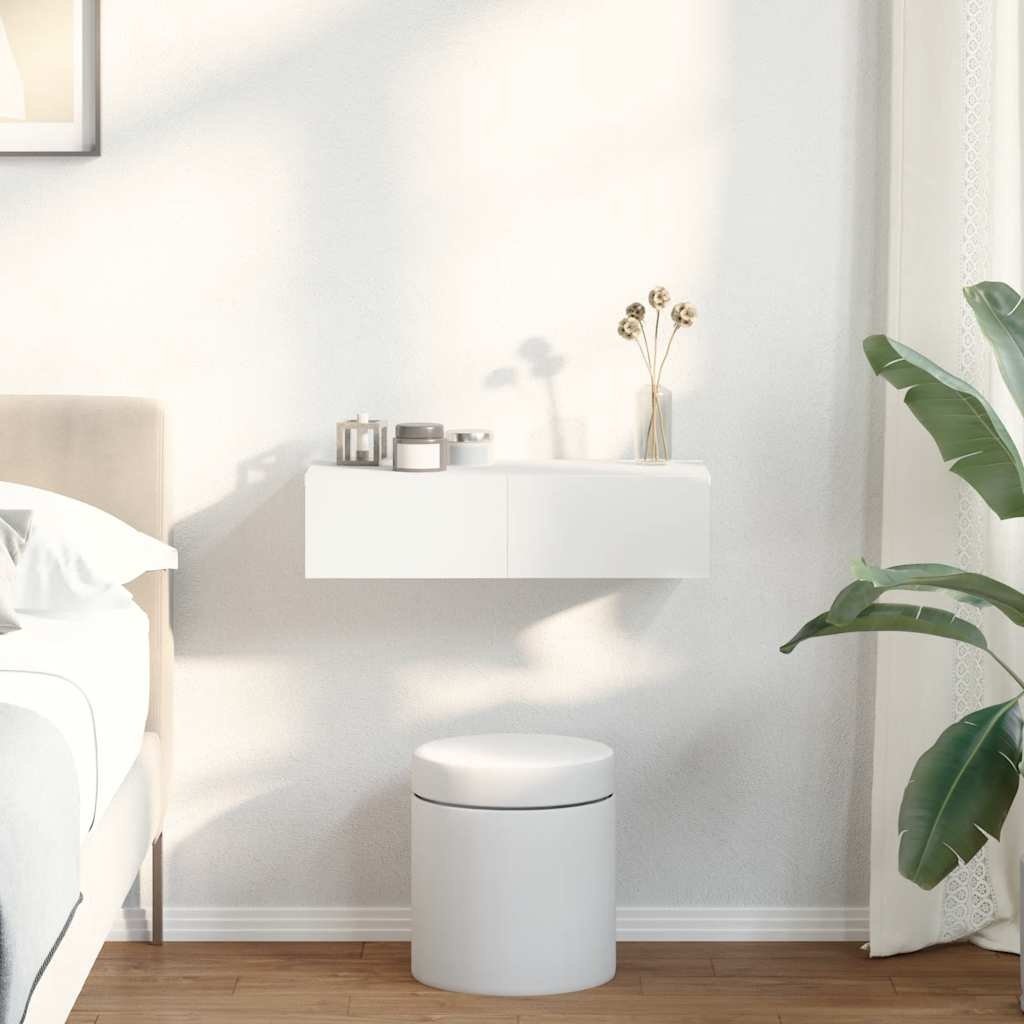 VidaXL Wandschap met lades 60x26,5x15 cm bewerkt hout wit