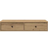 VidaXL Wandschap met lades 100x37,5x19cm bewerkt hout artisanaal eiken