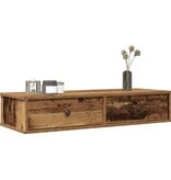 VidaXL Wandschap met lades 100x37,5x19 cm bewerkt hout oud houtkleurig