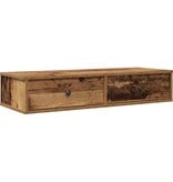 VidaXL Wandschap met lades 100x37,5x19 cm bewerkt hout oud houtkleurig