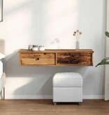 VidaXL Wandschap met lades 100x37,5x19 cm bewerkt hout oud houtkleurig