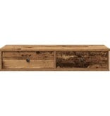 VidaXL Wandschap met lades 100x37,5x19 cm bewerkt hout oud houtkleurig