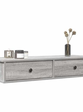VidaXL Wandschap met lades 100x37,5x19 cm bewerkt hout grijs sonoma
