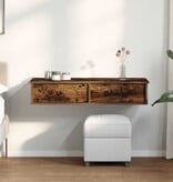 VidaXL Wandschap met lades 100x37,5x19 cm bewerkt hout gerookt eiken