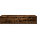 VidaXL Wandschap met lades 100x37,5x19 cm bewerkt hout gerookt eiken