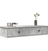VidaXL Wandschap met lades 100x37,5x19 cm bewerkt hout betongrijs