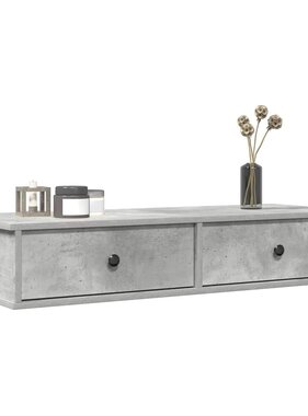VidaXL Wandschap met lades 100x37,5x19 cm bewerkt hout betongrijs