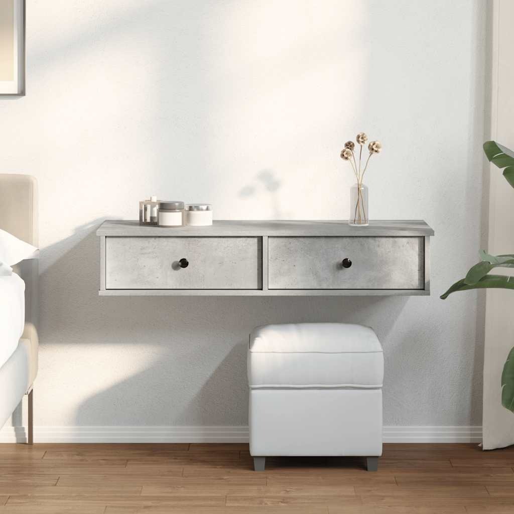 VidaXL Wandschap met lades 100x37,5x19 cm bewerkt hout betongrijs