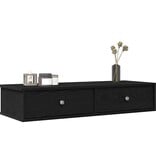 VidaXL Wandschap met lades 100x37,5x19 cm bewerkt hout zwart