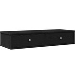VidaXL Wandschap met lades 100x37,5x19 cm bewerkt hout zwart