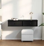 VidaXL Wandschap met lades 100x37,5x19 cm bewerkt hout zwart