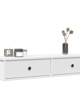 VidaXL Wandschap met lades 100x37,5x19 cm bewerkt hout wit