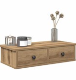 VidaXL Wandschap met lades 60x28x15 cm bewerkt hout artisanaal eiken