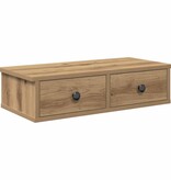 VidaXL Wandschap met lades 60x28x15 cm bewerkt hout artisanaal eiken