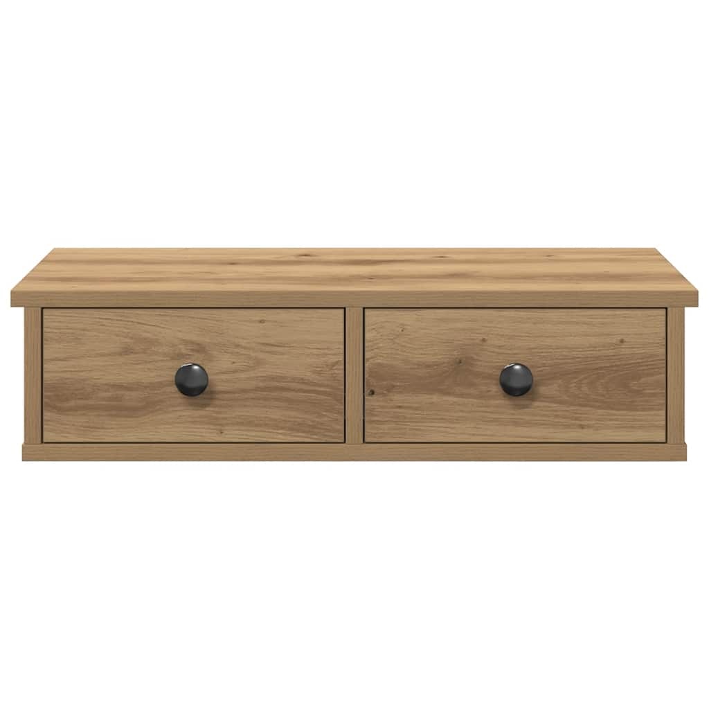VidaXL Wandschap met lades 60x28x15 cm bewerkt hout artisanaal eiken