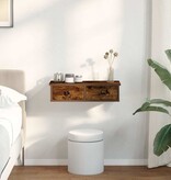 VidaXL Wandschap met lades 60x28x15 cm bewerkt hout gerookt eikenkleur