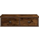 VidaXL Wandschap met lades 60x28x15 cm bewerkt hout gerookt eikenkleur