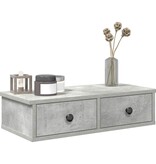 VidaXL Wandschap met lades 60x28x15 cm bewerkt hout betongrijs