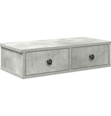 VidaXL Wandschap met lades 60x28x15 cm bewerkt hout betongrijs