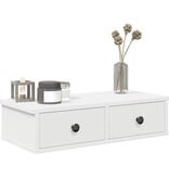 VidaXL Wandschap met lades 60x28x15 cm bewerkt hout wit