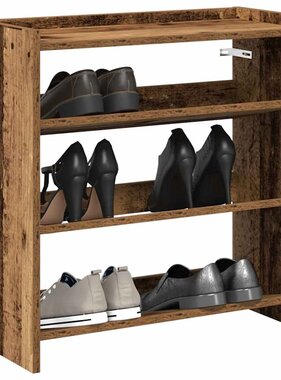 VidaXL Schoenenrek 60x25x62 cm bewerkt hout oud houtkleurig