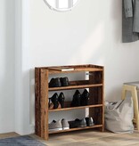 VidaXL Schoenenrek 60x25x62 cm bewerkt hout oud houtkleurig
