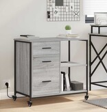 VidaXL Kantoor kast met wiel Grijs sonoma 76 x 41 x 72 cm Bewerkt hout