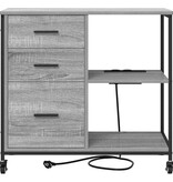 VidaXL Kantoor kast met wiel Grijs sonoma 76 x 41 x 72 cm Bewerkt hout