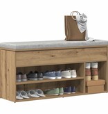 VidaXL Schoenenbank 102x30,5x45 cm bewerkt hout artisanaal eikenkleur