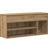 VidaXL Schoenenbank 102x30,5x45 cm bewerkt hout artisanaal eikenkleur