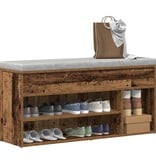 VidaXL Schoenenbank 102x30,5x45 cm bewerkt hout oud houtkleurig