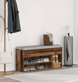 VidaXL Schoenenbank 102x30,5x45 cm bewerkt hout oud houtkleurig
