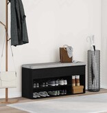 VidaXL Schoenenbank 102x30,5x45 cm spaanplaat zwart eikenkleurig