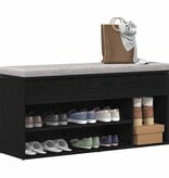 VidaXL Schoenenbank 102x30,5x45 cm spaanplaat zwart eikenkleurig
