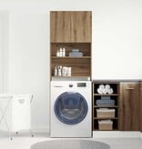VidaXL Wasmachinekast 64x24x190 cm bewerkt hout artisanaal eikenkleur