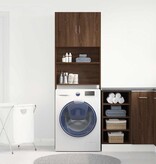 VidaXL Wasmachinekast 64x24x190 cm bewerkt hout bruin eikenkleurig